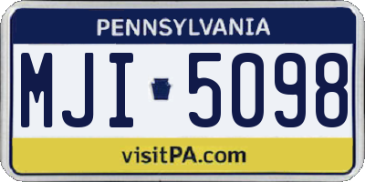 PA license plate MJI5098