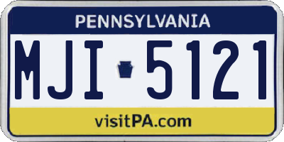PA license plate MJI5121