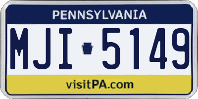 PA license plate MJI5149
