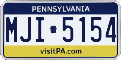 PA license plate MJI5154