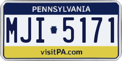 PA license plate MJI5171