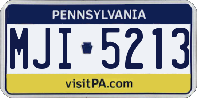 PA license plate MJI5213