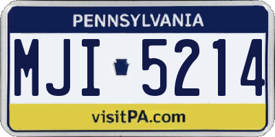 PA license plate MJI5214