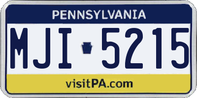 PA license plate MJI5215