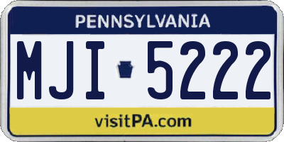 PA license plate MJI5222