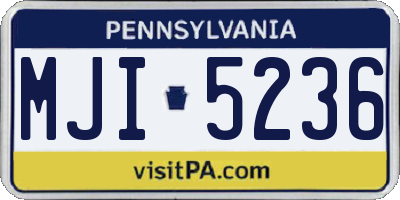 PA license plate MJI5236