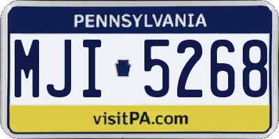 PA license plate MJI5268