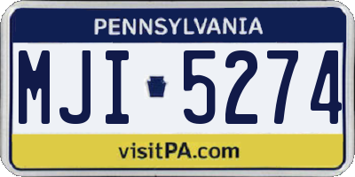 PA license plate MJI5274