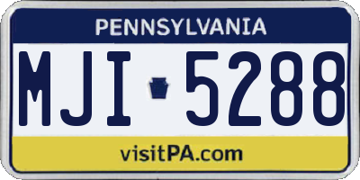 PA license plate MJI5288