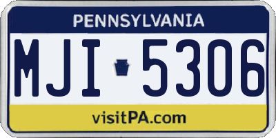 PA license plate MJI5306