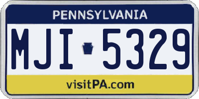 PA license plate MJI5329