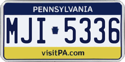 PA license plate MJI5336