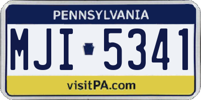 PA license plate MJI5341