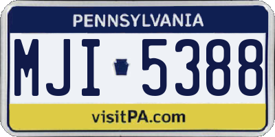 PA license plate MJI5388