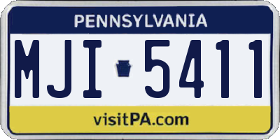 PA license plate MJI5411