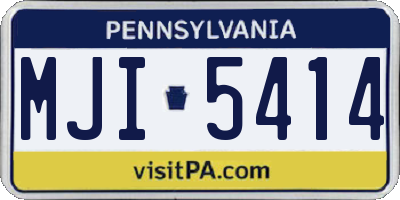 PA license plate MJI5414