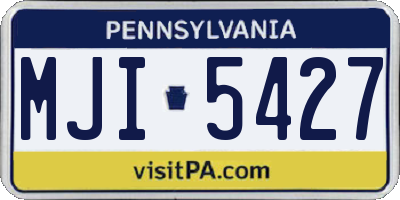 PA license plate MJI5427