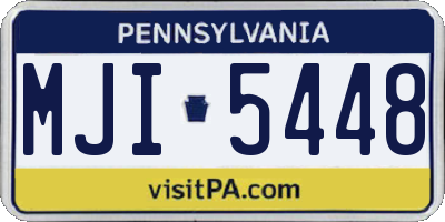 PA license plate MJI5448