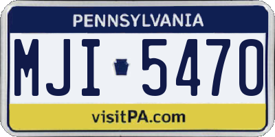PA license plate MJI5470