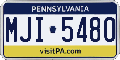 PA license plate MJI5480