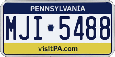 PA license plate MJI5488