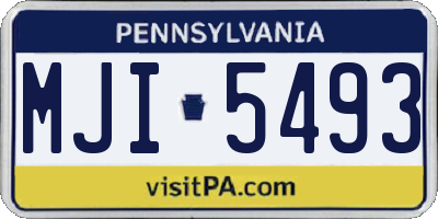 PA license plate MJI5493
