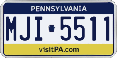 PA license plate MJI5511