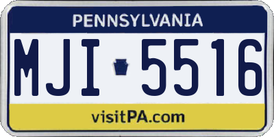 PA license plate MJI5516