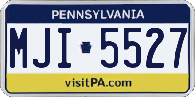 PA license plate MJI5527