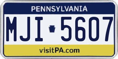 PA license plate MJI5607