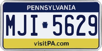 PA license plate MJI5629