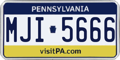 PA license plate MJI5666