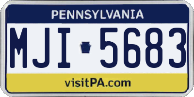 PA license plate MJI5683