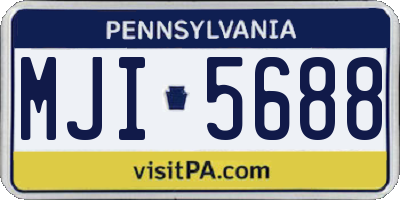 PA license plate MJI5688