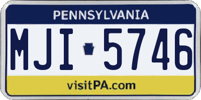 PA license plate MJI5746