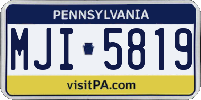PA license plate MJI5819