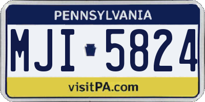 PA license plate MJI5824