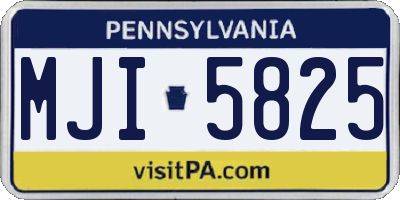 PA license plate MJI5825