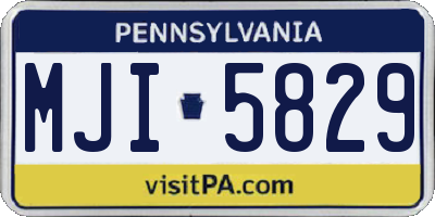 PA license plate MJI5829