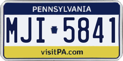 PA license plate MJI5841