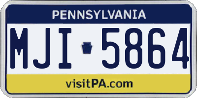 PA license plate MJI5864