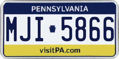 PA license plate MJI5866