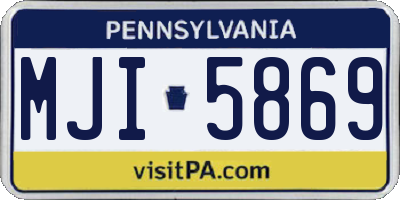PA license plate MJI5869