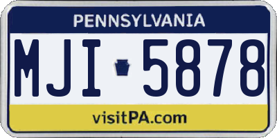 PA license plate MJI5878