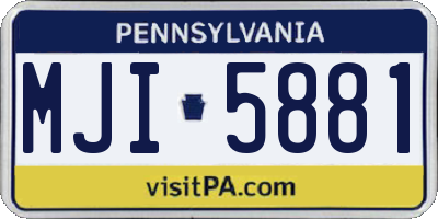 PA license plate MJI5881