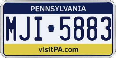 PA license plate MJI5883