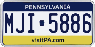 PA license plate MJI5886