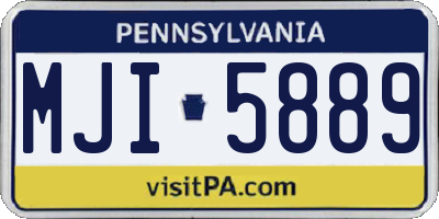 PA license plate MJI5889