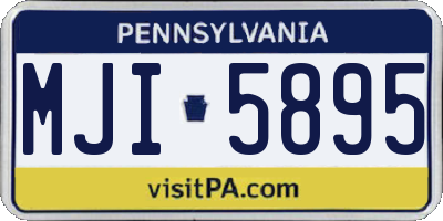 PA license plate MJI5895