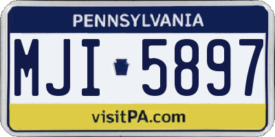 PA license plate MJI5897